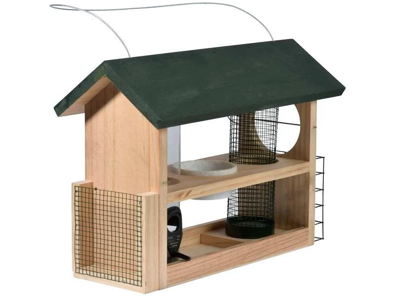 dobar Vogelfutterstation 7-in-1, 39 x 19 x 29 cm, Holz