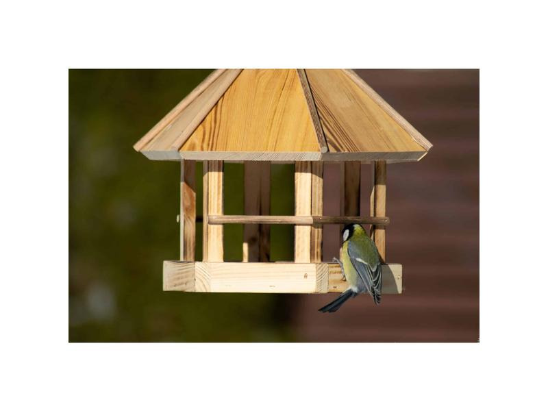 dobar green label Vogelhaus Caliente zum Aufhängen, 29 x 29 x 34 cm, Holz