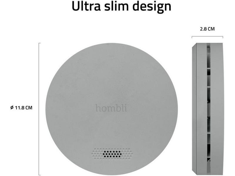 hombli Rauchmelder Smart Smoke Detector, 85 dB, Grau