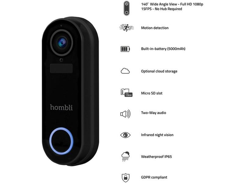 hombli Smart Doorbell Pack, Schwarz