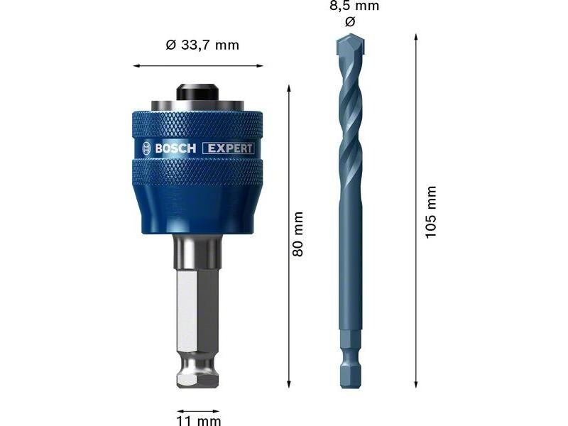 Bosch Professional Adapter mit TCT Bohrer, 8.5 mm