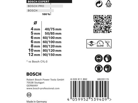 Bosch Professional Bohrer-Set Expert MultiConstruction CYL-9, 7-teilig