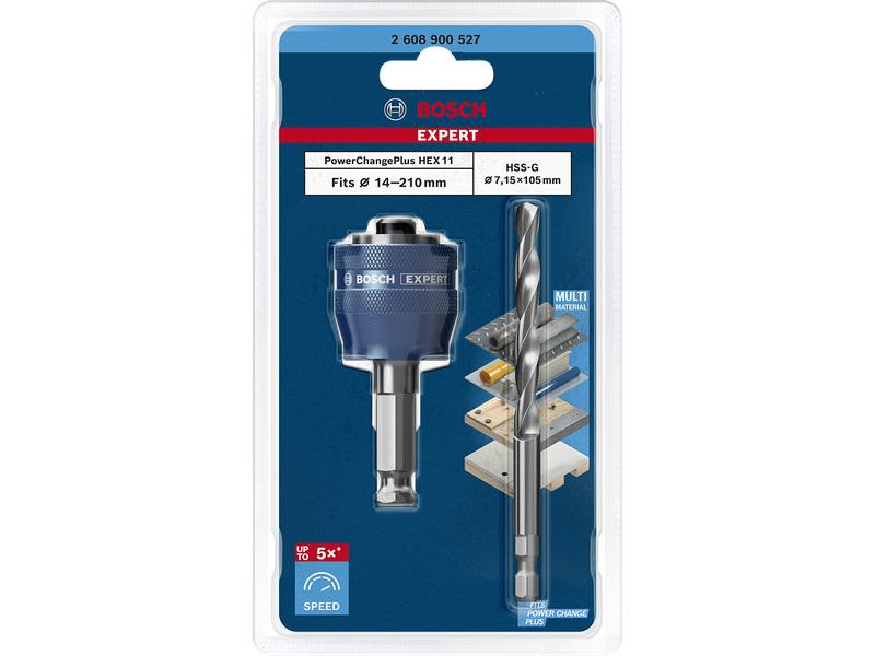 Bosch Professional Expert Power Change Plus Adapter mit HSS-G-Bohrer
