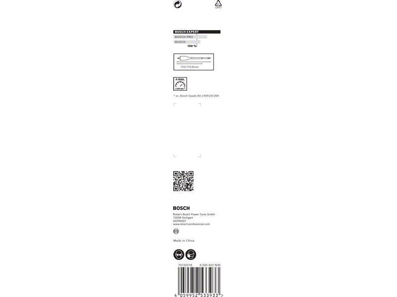 Bosch Professional Flachfräsbohrer EXPERT Self Cut Speed, 20 x 152 mm