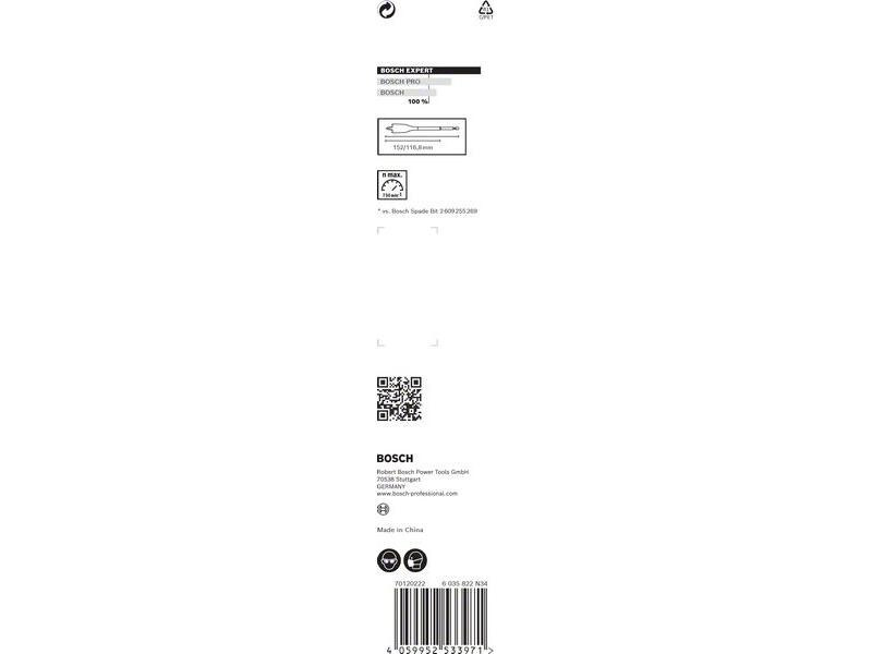 Bosch Professional Flachfräsbohrer EXPERT Self Cut Speed, 26 x 152 mm