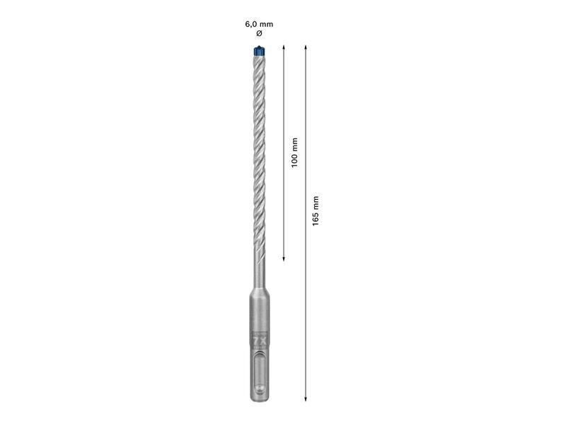 Bosch Professional Hammerbohrer EXPERT SDS plus-7X, 6 x 100 x 165 mm
