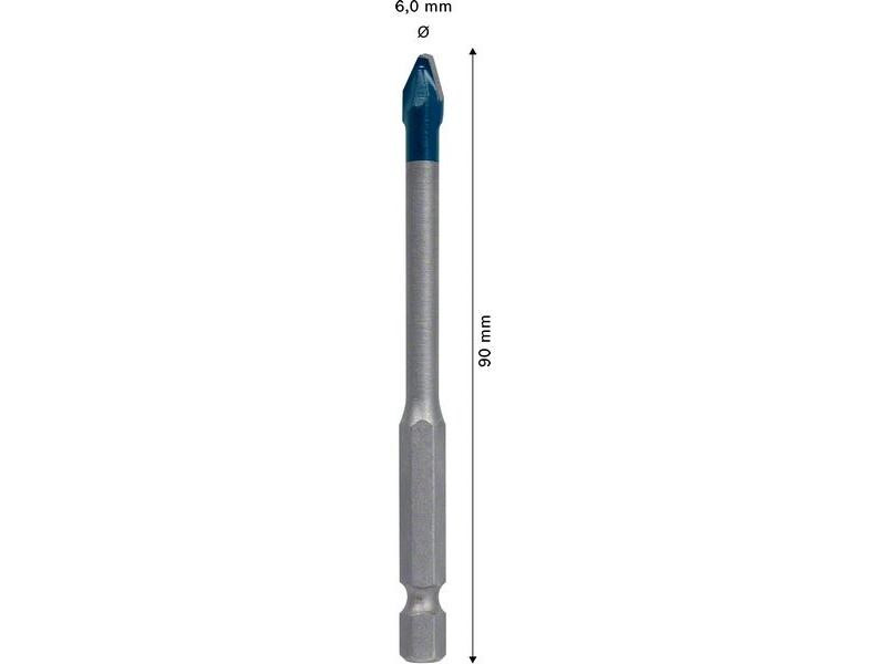 Bosch Professional Bohrer Expert HEX-9 HardCeramic, 6 x 90 mm