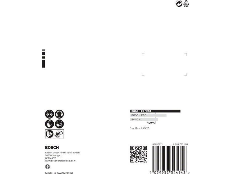 Bosch Professional Schleifpapier EXPERT C470 Mehrloch, 125 mm, G 120, 5-tlg.