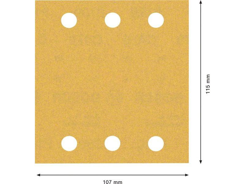 Bosch Professional Schleifpapier EXPERT C470, 115 x 107 mm, G 180, 10-tlg.