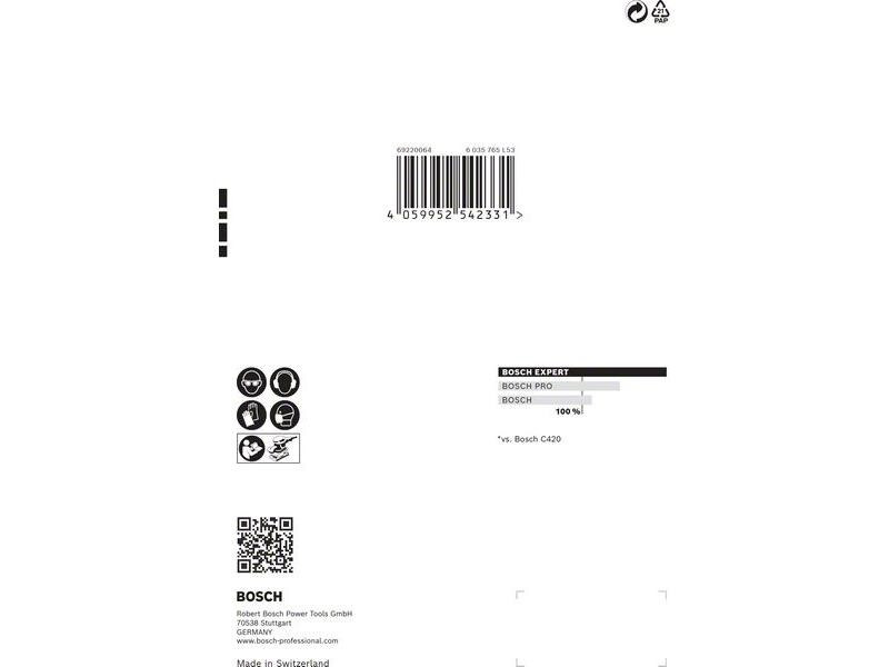 Bosch Professional Schleifpapier EXPERT C470, 115 x 107 mm, G 240, 10-tlg.