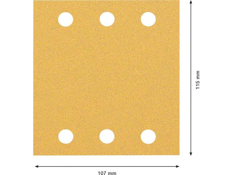 Bosch Professional Schleifpapier EXPERT C470, 115 x 107 mm, G 80, 10-tlg.