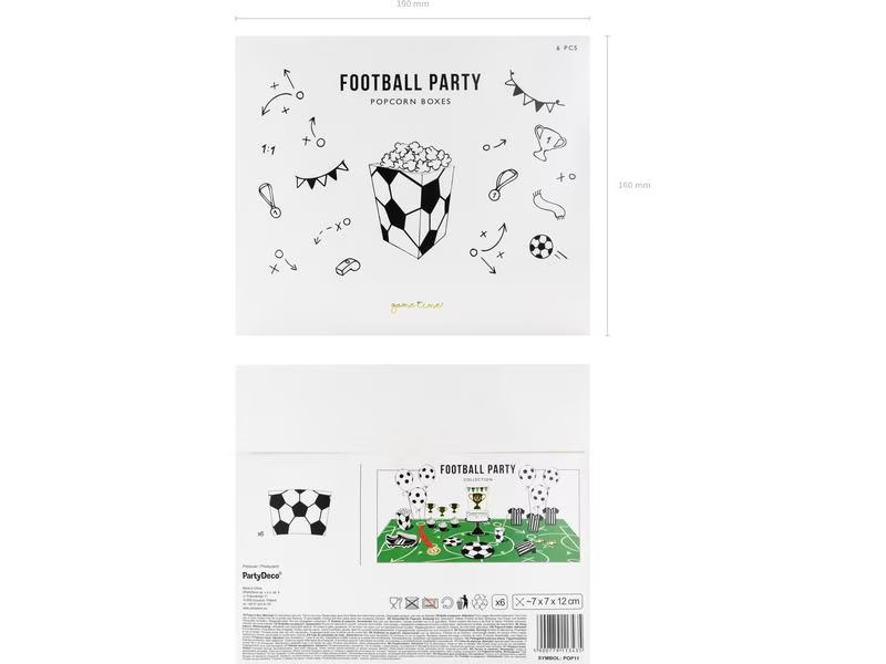 Partydeco Fingerfood-Schale Fussball 6 Stück