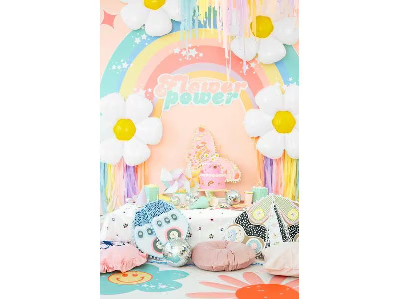 Partydeco Folienballon Gänseblümchen 97 x 103 cm, Gelb/Weiss