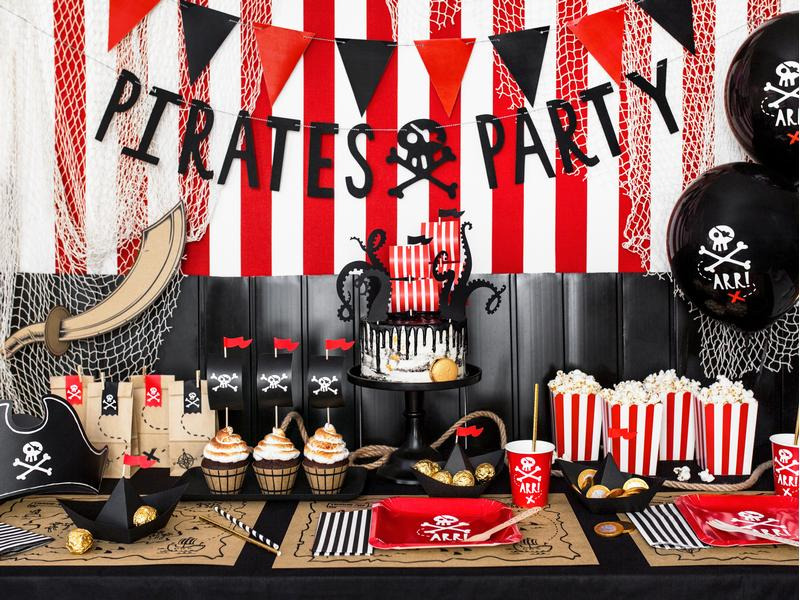 Partydeco Girlande Piraten 14 x 100 cm, Schwarz