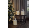 STT Laterne Muster Recharge USB, 24.5 cm, Weiss/Gold