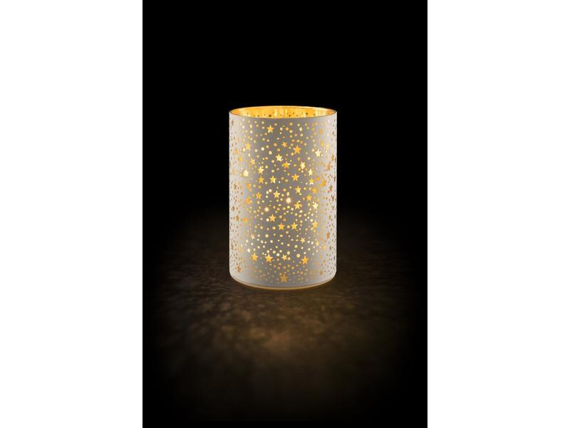 STT Windlicht Stars S, 14 cm, Weiss