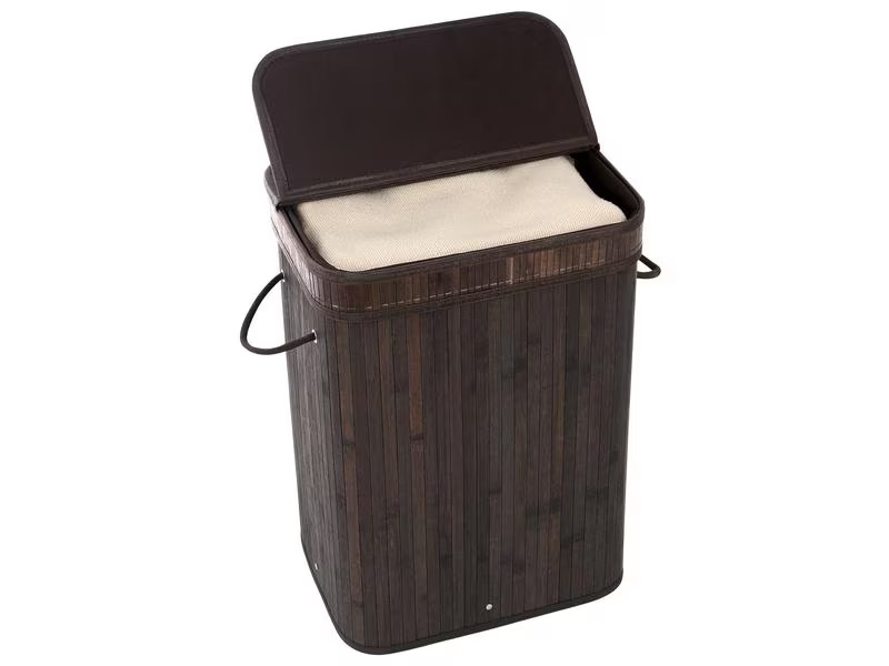 Songmics Wäschesammler für trockene Wäsche 72 l, Dunkelbraun