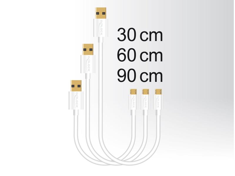 Delock USB 2.0-Kabel A - MicroB 3er Set