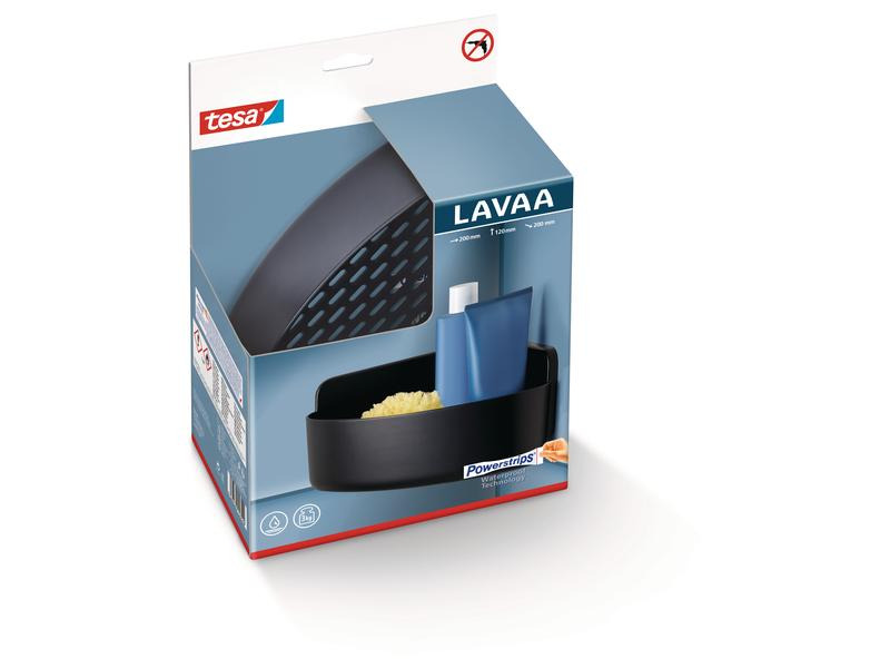 tesa Lavaa Eck-Duschkorb M, Schwarz
