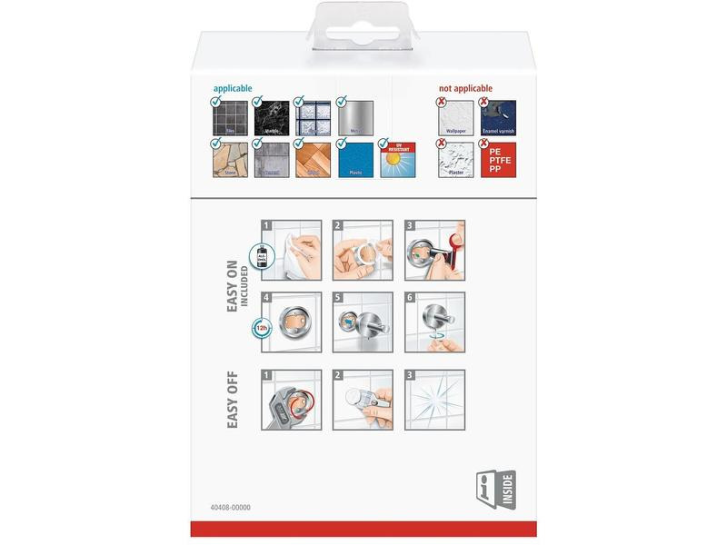 tesa Seifenspender-Set Deluxxe 230 ml, Silber/Weiss