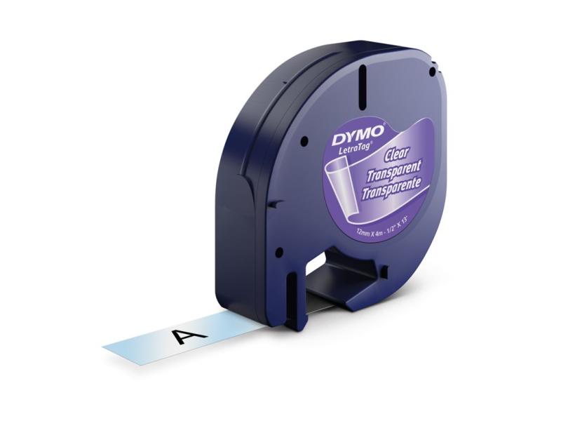 DYMO Beschriftungsband LetraTag Schwarz auf Transparent