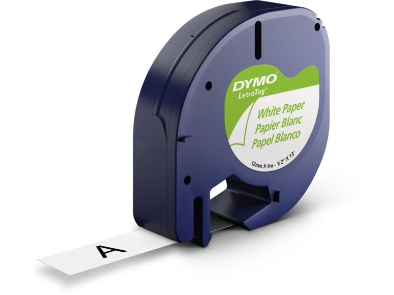 DYMO Beschriftungsband LetraTag Schwarz auf Weiss