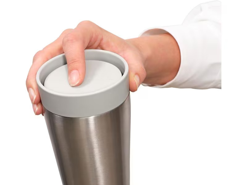 Brabantia Thermobecher Make &amp; Take 200 ml, Hellgrau/Silber