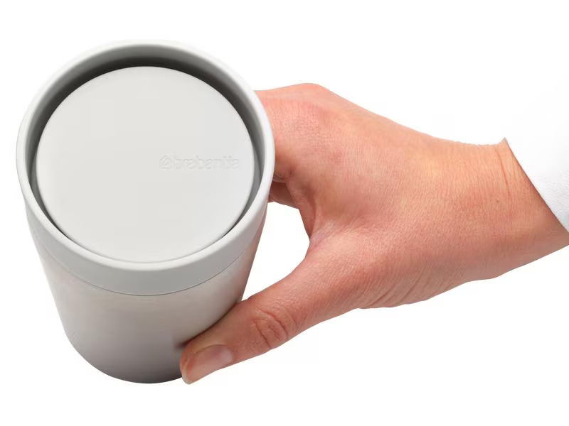 Brabantia Thermobecher Make &amp; Take 200 ml, Hellgrau/Silber