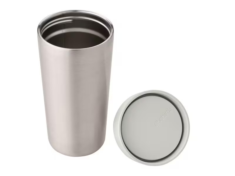 Brabantia Thermobecher Make &amp; Take 360 ml, Hellgrau/Silber