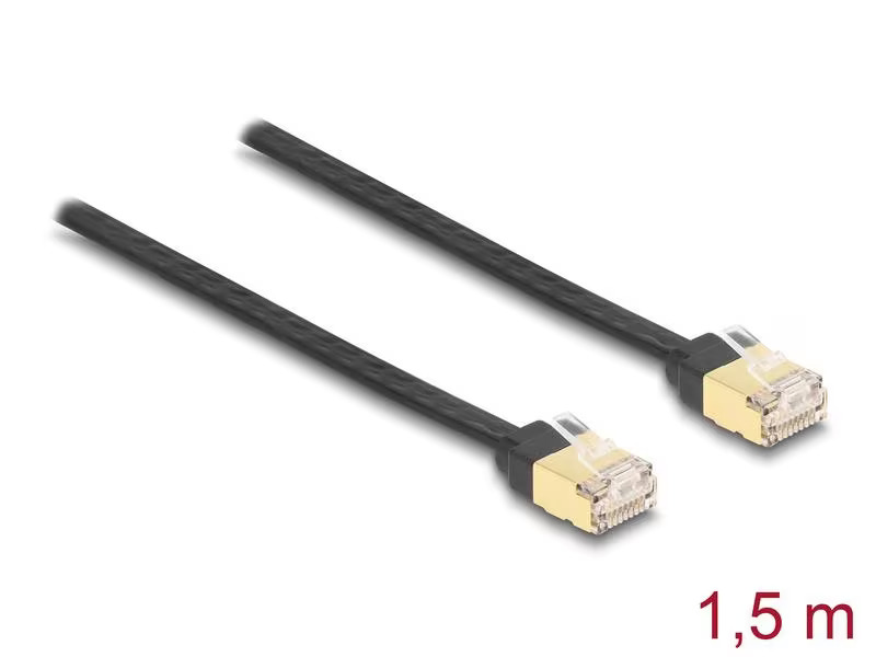 Delock Patchkabel Aufrollkabel Cat 6A, STP, 1.5 m, Gelb; Schwarz