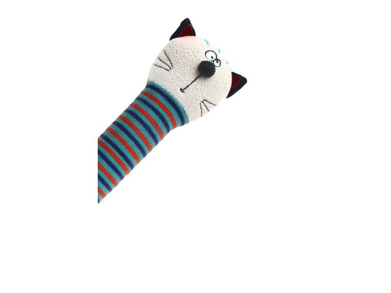 GiGwi Hunde-Spielzeug Crunchy Neck, Katze M, Blau