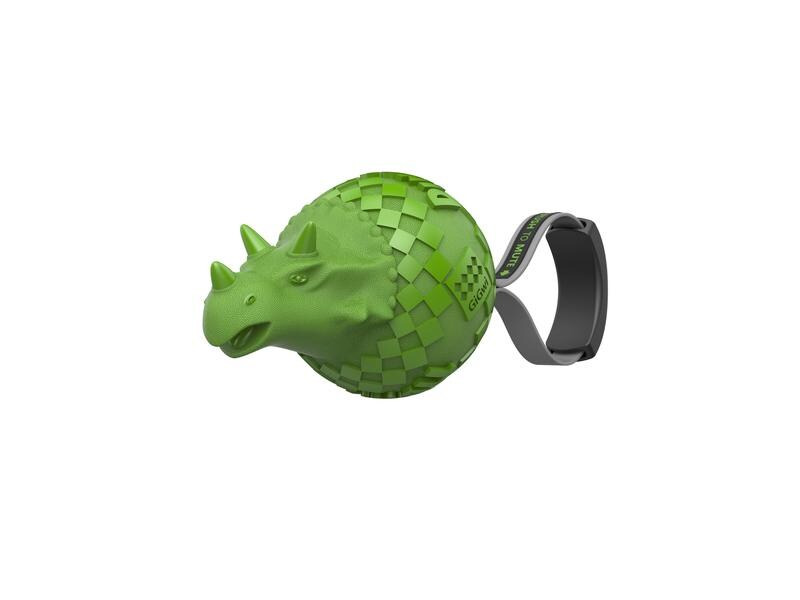 GiGwi Hunde-Spielzeug Push to mute, Dinoball, Triceratops, Grün