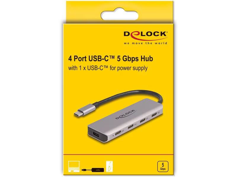 Delock USB-Hub 4x USB C 5Gbps