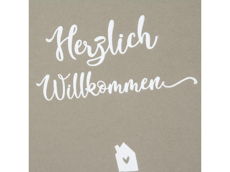 Goldbuch Gästebuch Herzlich Willkommen 23 x 25 cm, 176 Seiten, Taupe