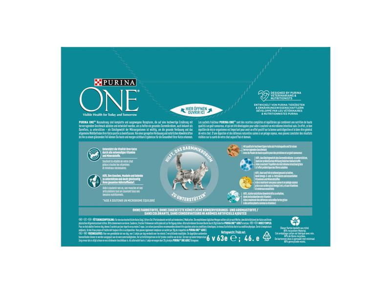 Purina ONE Nassfutter ADULT in Sauce Huhn/Bohnen, 8 x 85g