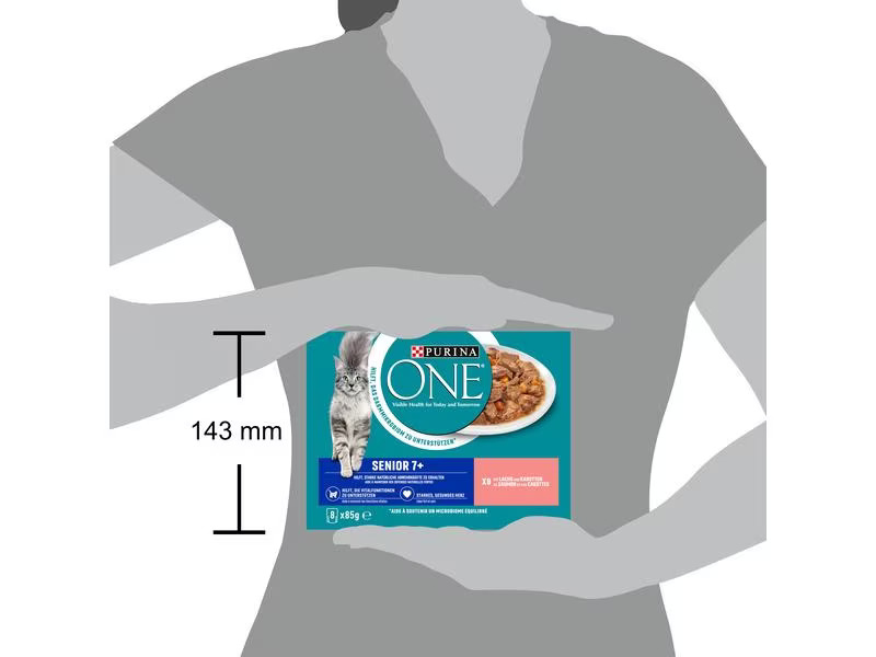 Purina ONE Nassfutter SENIOR 7+ in Sosse Lachs/Karotten,8 x 85g