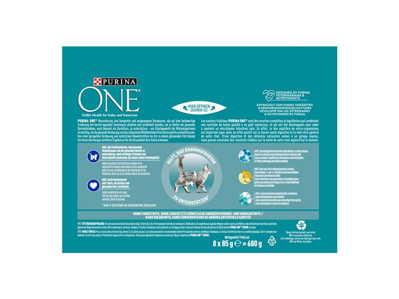 Purina ONE Nassfutter SENIOR 7+ in Sosse Lachs/Karotten,8 x 85g