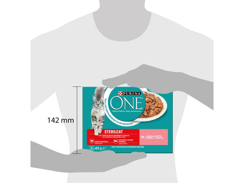 Purina ONE Nassfutter STERILCAT in Sauce Lachs/Karotten, 8 x 85g