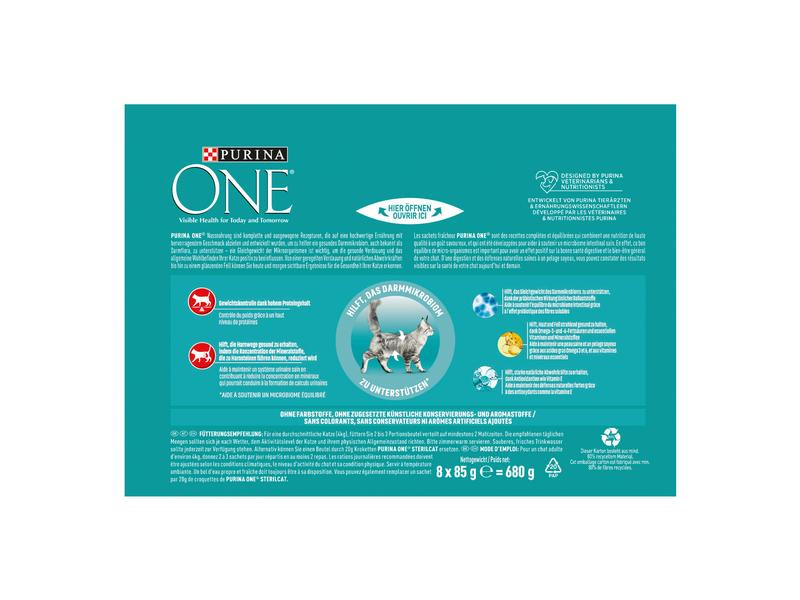 Purina ONE Nassfutter STERILCAT in Sauce Lachs/Karotten, 8 x 85g