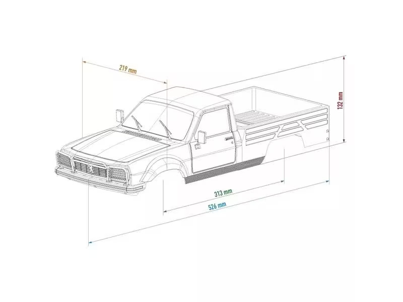 Hobbytech Karosserie Peugeot 504 Pick-Up unlackiert, 1:10