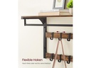 VASAGLE Wandregal mit Ablage 65 x 42 cm, Braun/Schwarz