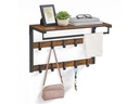 VASAGLE Wandregal mit Ablage 65 x 42 cm, Braun/Schwarz