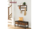 VASAGLE Wandregal mit Ablage 65 x 42 cm, Braun/Schwarz