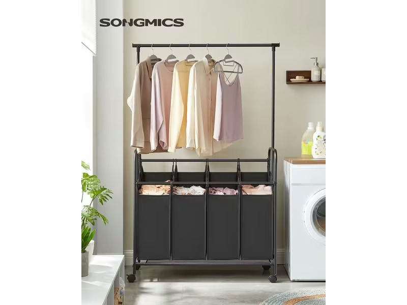 Songmics Wäschekorb  50 l, Schwarz