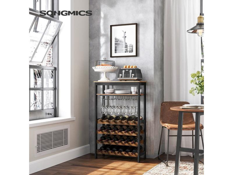 Songmics Weinregal für 24 Flaschen, aus Bambusholz