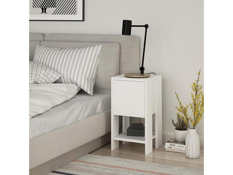Woody Fashion Nachttisch Ema 30 x 55 x 30 cm, Weiss