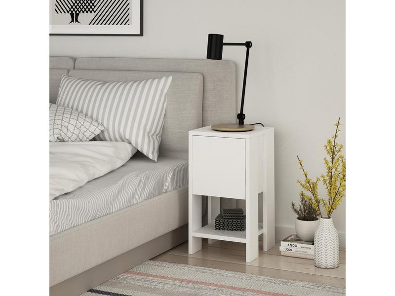 Woody Fashion Nachttisch Ema 30 x 55 x 30 cm, Weiss
