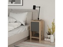 Woody Fashion Nachttisch Ema 30 x 55 x 30 cm, Anthrazit/Nature