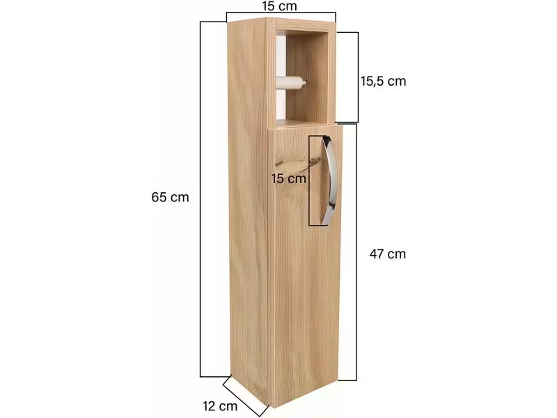 Woody Fashion Badezimmerregal Star 15 x 65 x 12 cm, Nature