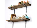 Woody Fashion Wandregal LAM006 2 Stück, 60 x 16 x 14 cm, Walnuss